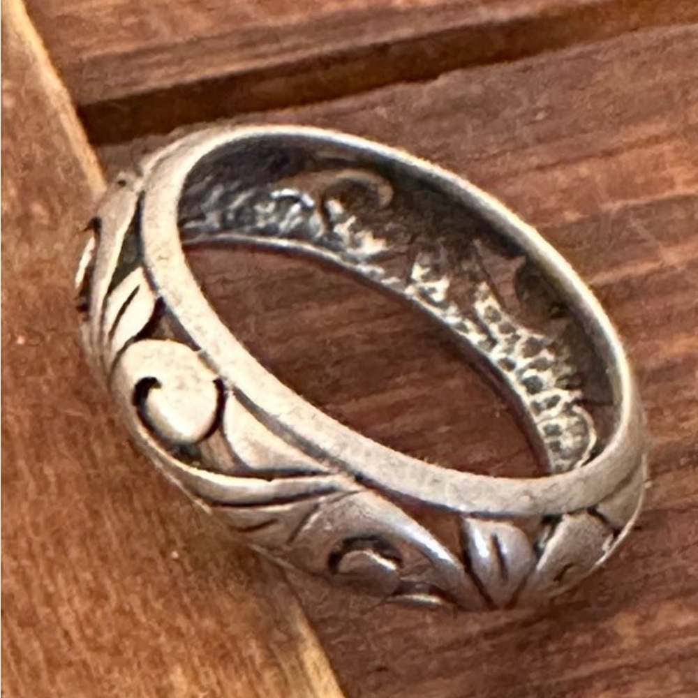 Vintage Sterling Silver Rounded Openwork Scroll Ring